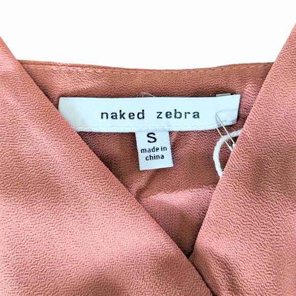 Naked Zebra Dressy Overlap Tank Top Blouse Camisole NWOT EUC Small Dusty Pink - Picture 7 of 8